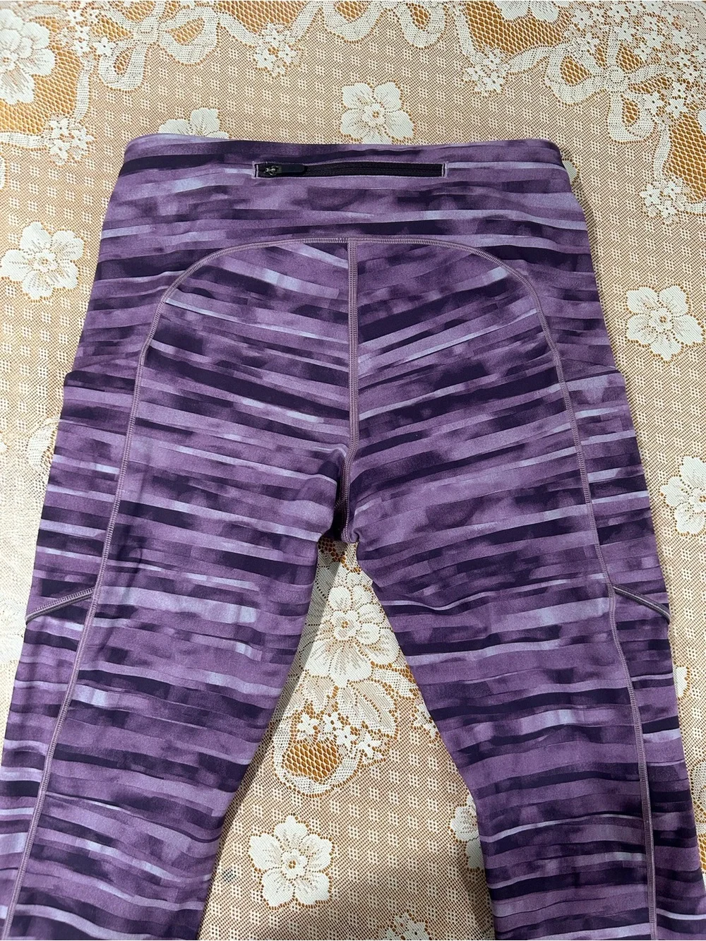 Lululemon Purple Striped Active Leggings